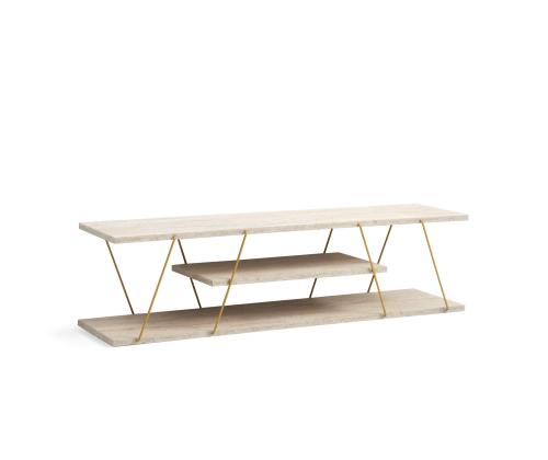 TV laud Canaz - Gold, Travertine