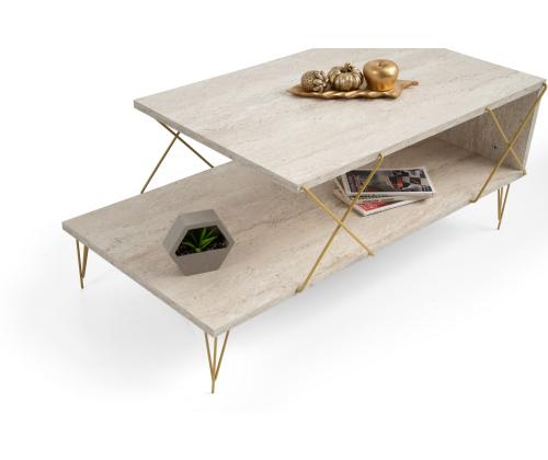 Kohvilaud Loire - Gold, Travertine