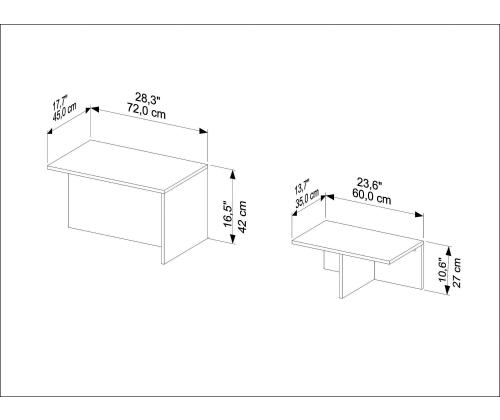 Mööblikomplekt lauad Twins - Travertine
