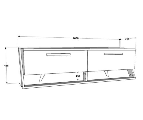 TV laud Astrid - White, Walnut