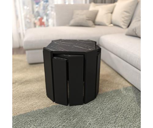 Kohvilaud Lori - Black, Marble