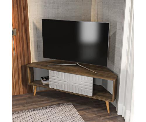TV laud Mora - Walnut, White