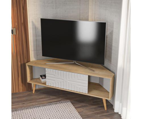 TV laud Mora - Sapphire Oak, White