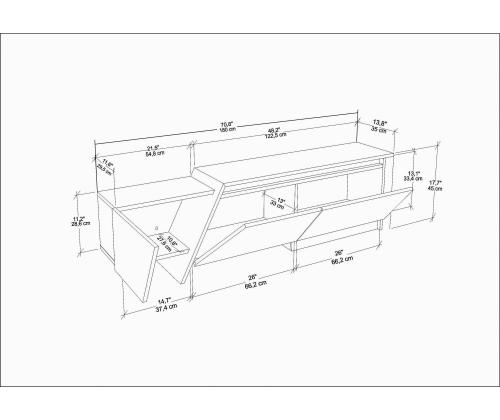 TV laud Zonas - White, Cordoba