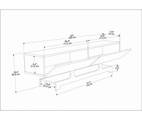 TV laud Tera - Walnut