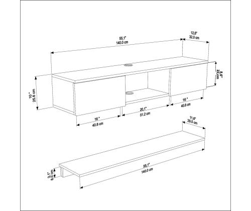 TV laud Elia - Wooden, Black