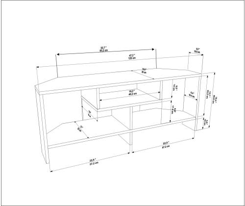 TV laud Maldiv - Walnut, White