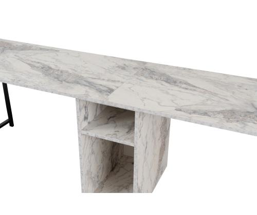 Twin Study Desk - Freesia Marble, Black