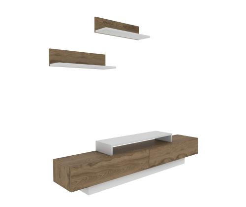 TV laud Lusi - White, Oud Oak