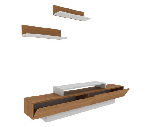 TV laud Lusi - White, Teak