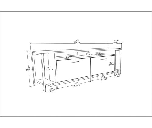 TV laud Omar - Oak, Black