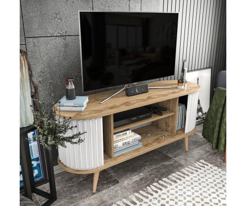 TV laud Stor - Oud Oak, White