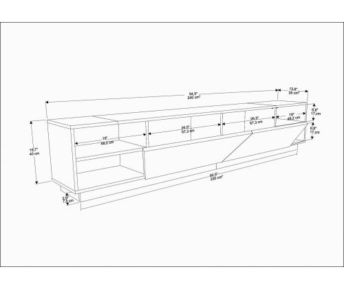 TV laud Rhodes - White