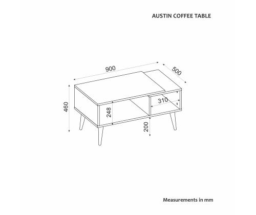 Kohvilaud Austin - Travetine, Sapphire Oak