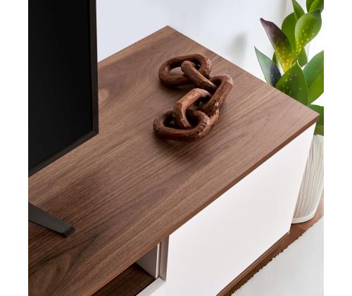 TV laud Veramont - White, Walnut