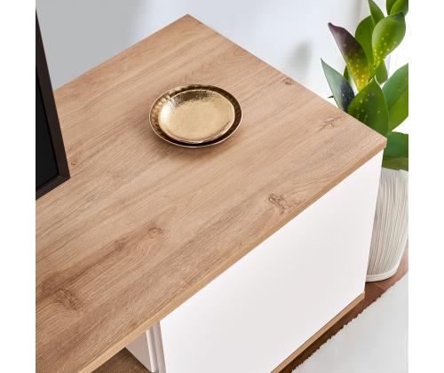 TV laud Veramont - White, Cadiz Oak