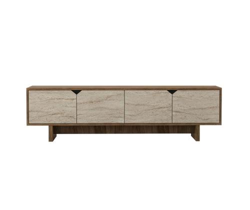 TV laud Istemi - Walnut, Travertine