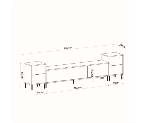 TV laud Imaj - Marble, White