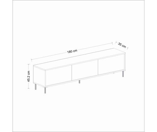 TV laud Imaj - White, Gold