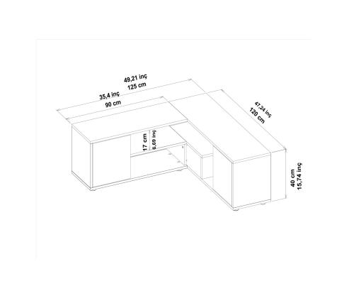TV laud Rosa - Antique Walnut