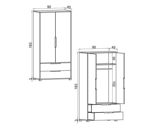 Flora 90 - Sapphire Oak, White