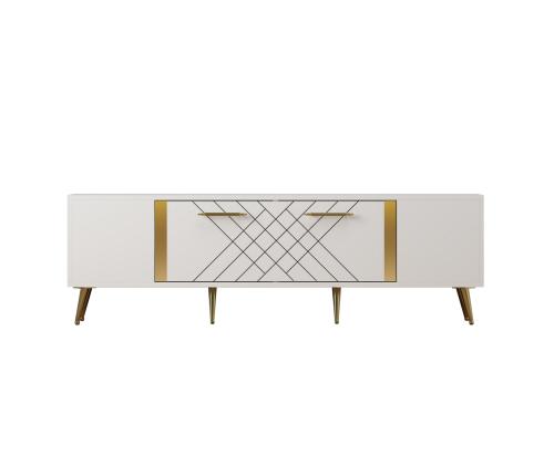 TV laud Detas - White, Gold