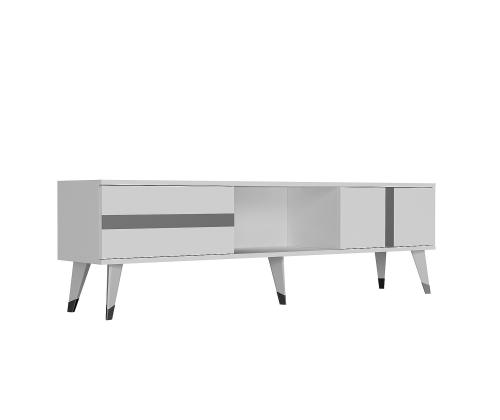 TV laud Vania - White, Silver