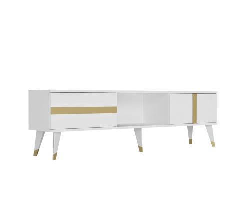 TV laud Vania - White, Gold