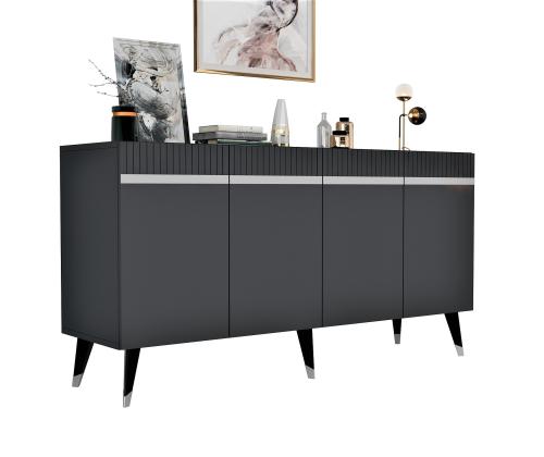 Defne - Anthracite, Silver