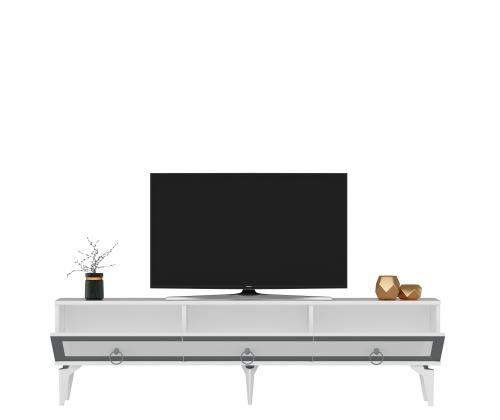 TV laud Ponny - White, Silver