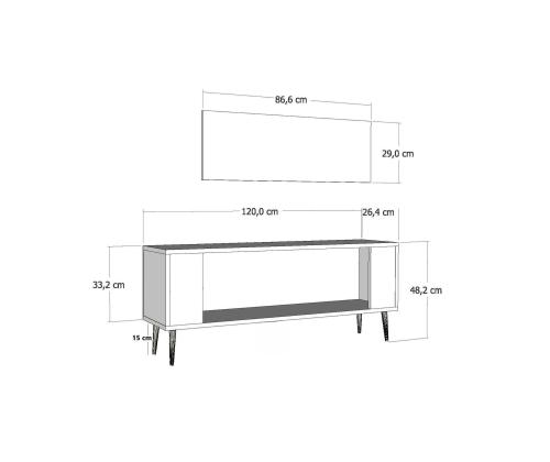 TV laud Retrol2 - White, Silver
