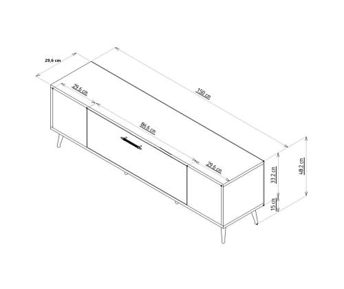 TV laud Dekolp1 - White, Gold