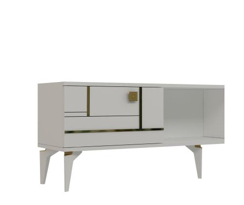 TV laud Madera - White, Gold