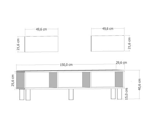 TV laud Dario Bohem Fireplace - White