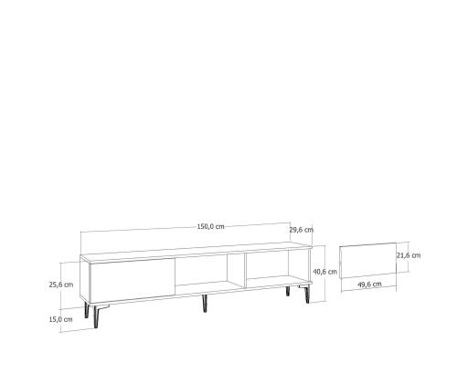 TV laud Weny Bohem Fireplace - Anthracite