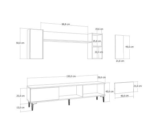 TV laud Weny Bohem Fireplace - Anthracite