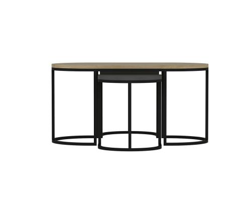 Mööblikomplekt lauad Dena - Anthracite, Oak