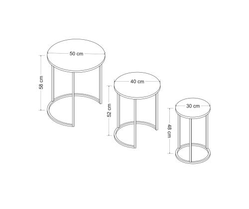 Mööblikomplekt lauad Gloria - Black