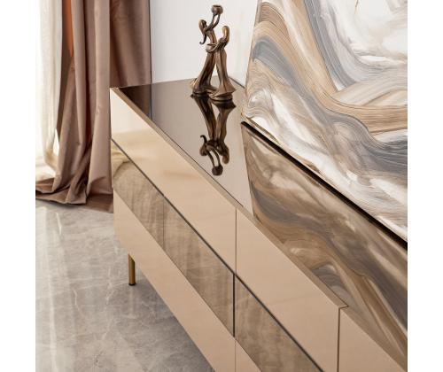 TV laud Leon - Bronze, Gold