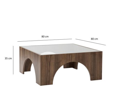 Kohvilaud Seine - Transparent, Walnut