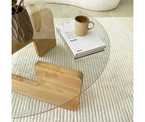 Kohvilaud Mia - Oak, Transparent