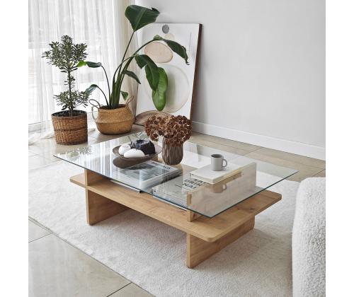 Kohvilaud Saga Rectangle - Sapphire, Transparent