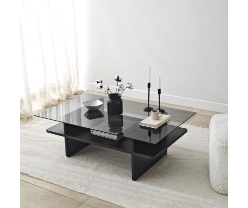Kohvilaud Saga Rectangle - Black, Fume
