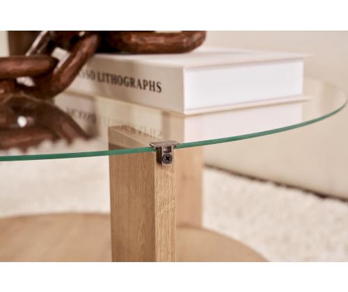 Kohvilaud Clara - Sapphire Oak, Transparent