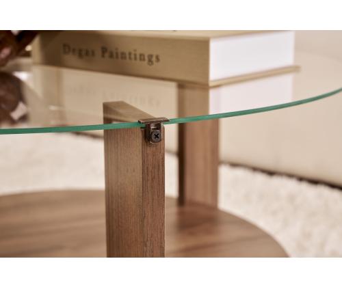 Kohvilaud Clara - Venezia Walnut, Transparent