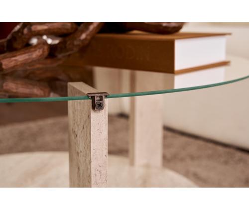 Kohvilaud Clara - Travertine, Transparent