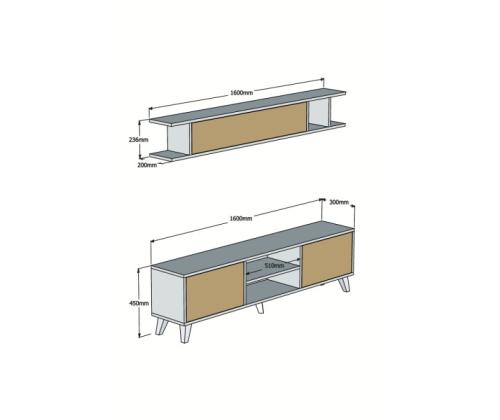 TV laud Italo - White, Pine