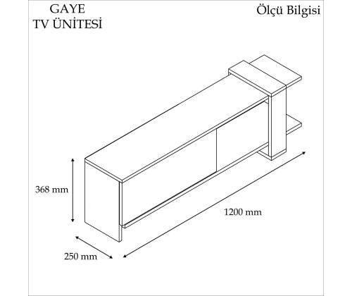 TV laud Gaye - Walnut, White