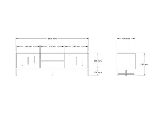 TV laud Shape - Walnut