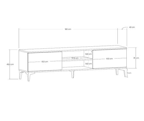 TV laud Begi - Atlantic Pine, Black